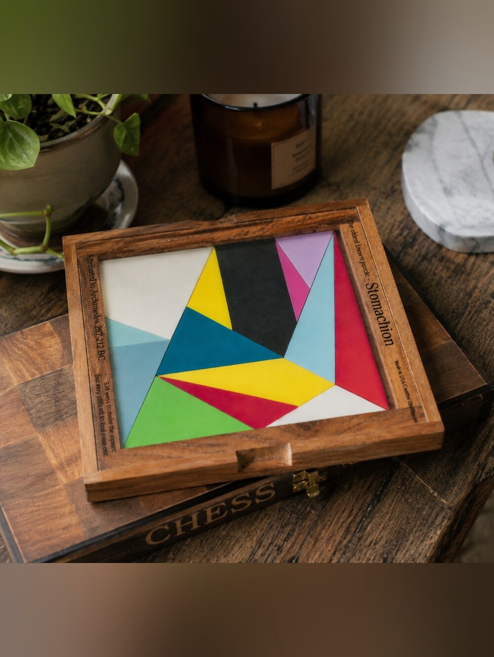 Creative Crafthouse Stomachion Archimedes Puzzle Wood Acrylic NEW Sealed